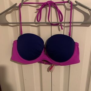 Navy and Purple Bikini Top